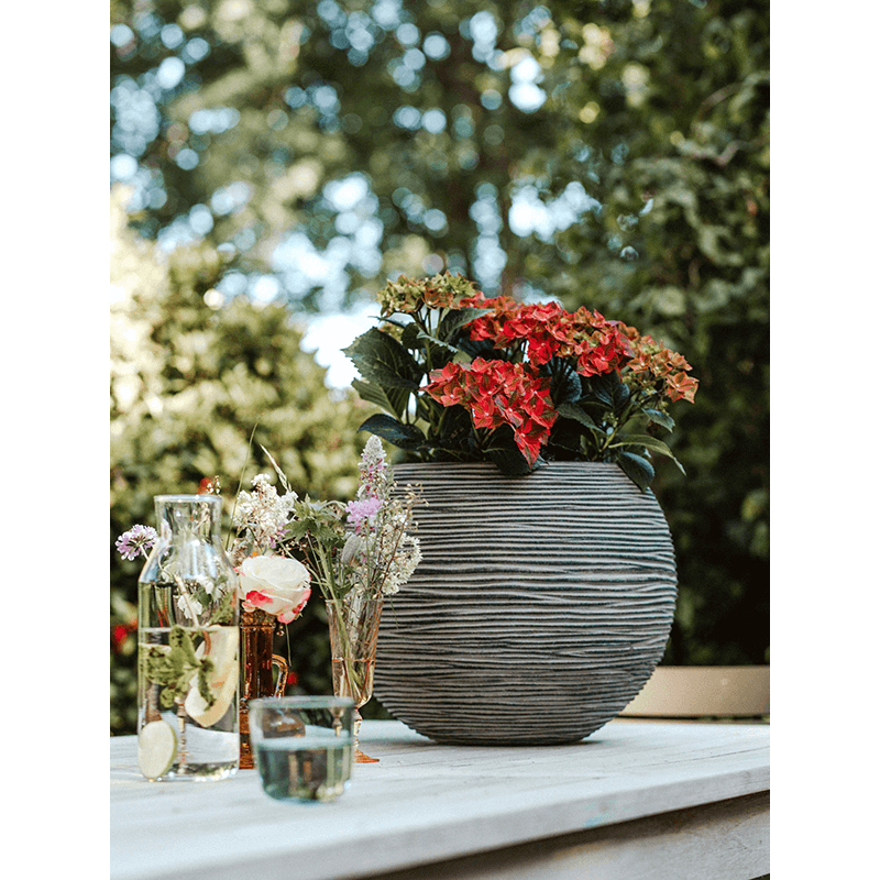 Capi Nature Rib Vase Ball Antraciet