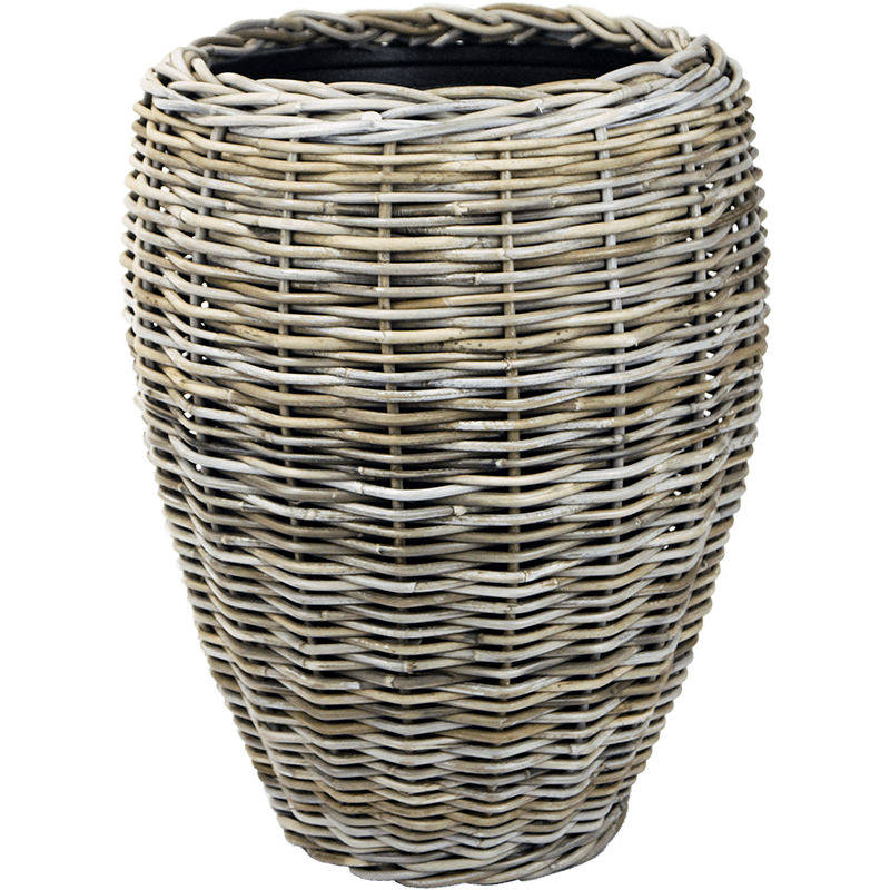 Drypot Rattan Vase Grey