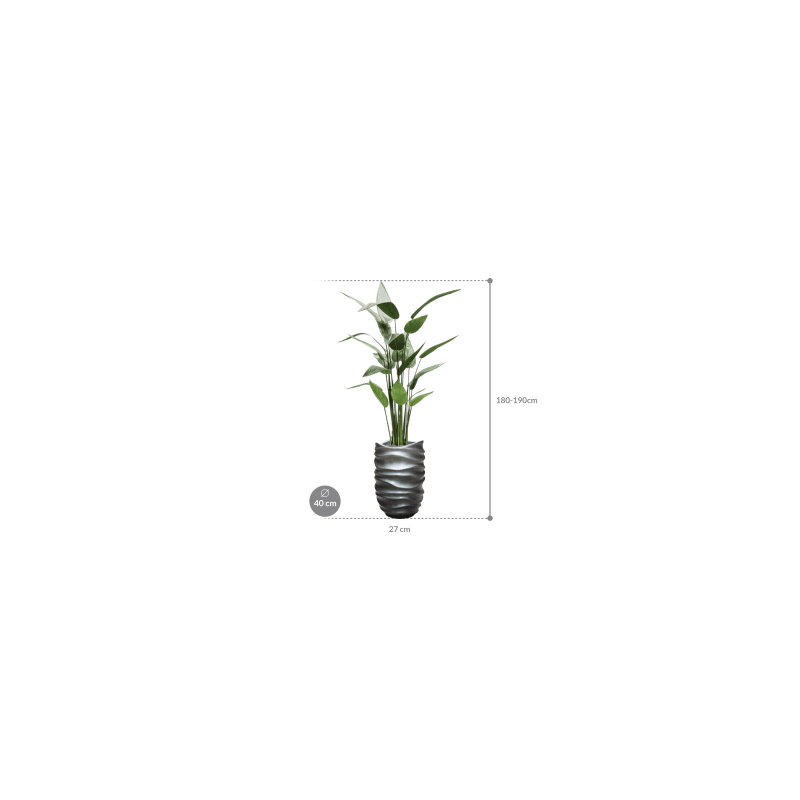 Heliconia in Metallic Lee Partner Grey - kunstplant