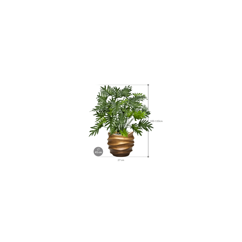 Philodendron in Metallic Lee Couple Honey - kunstplant